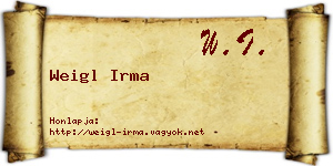 Weigl Irma névjegykártya